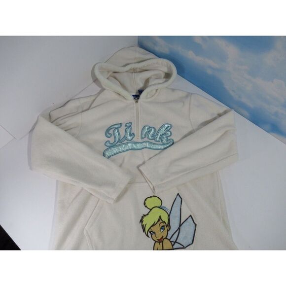 Disney Tink Tinkerbell Embroidered Fleece Pullover Hoodie Woman's‎ Size Med A2 - Picture 1 of 9